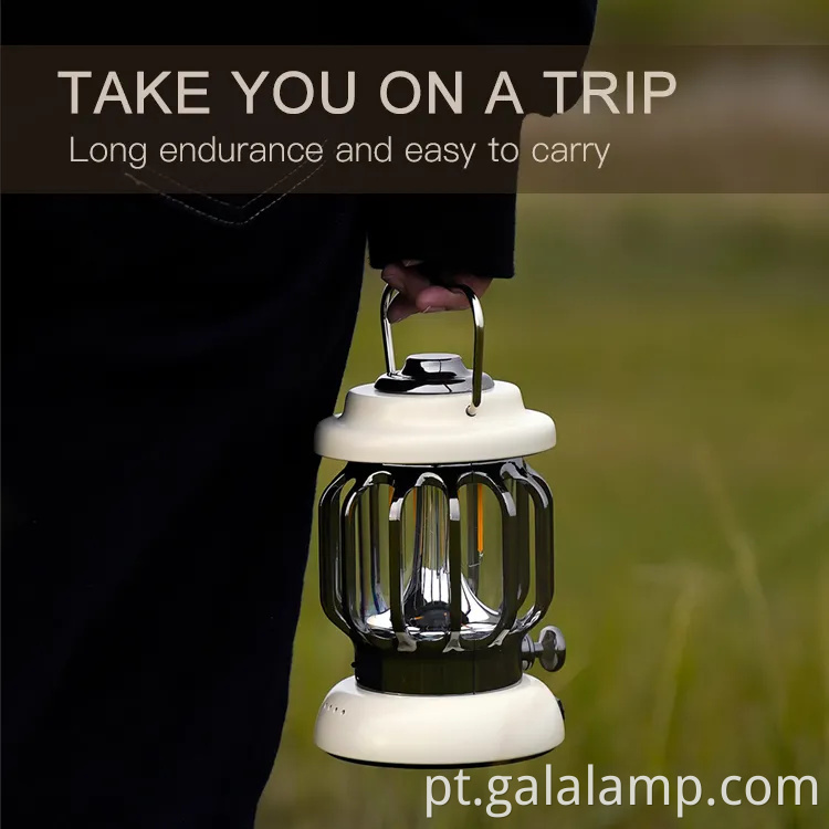 Lanterna LED de inspiração vintage para camping e segurança ao ar livre